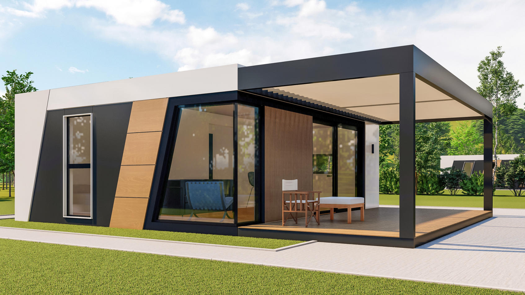 Modulhaus mit Terrasse